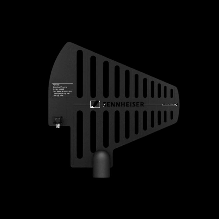 Image of the Sennheiser ADP UHF (470-1075MHz) Passive Antenna, showcasing its directional design and sleek appearance.