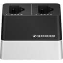 Front top view of the Sennheiser CHG 2N EU Charging Unit with 2 charging compartments for SL DW bodypack and handheld devices.