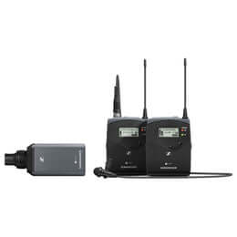 Sennheiser EW 100 ENG G4-B Wireless Camera Lavalier and Plug-on Transmitter Set, 626-668MHz, with image showing the components including the lavalier microphone and plug-on transmitter.