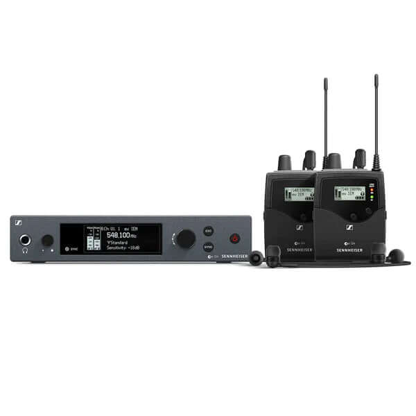 Sennheiser EW IEM G4-C Monitor Set, 734-776MHz, featuring a wireless in-ear monitoring system with a black receiver and transmitter.