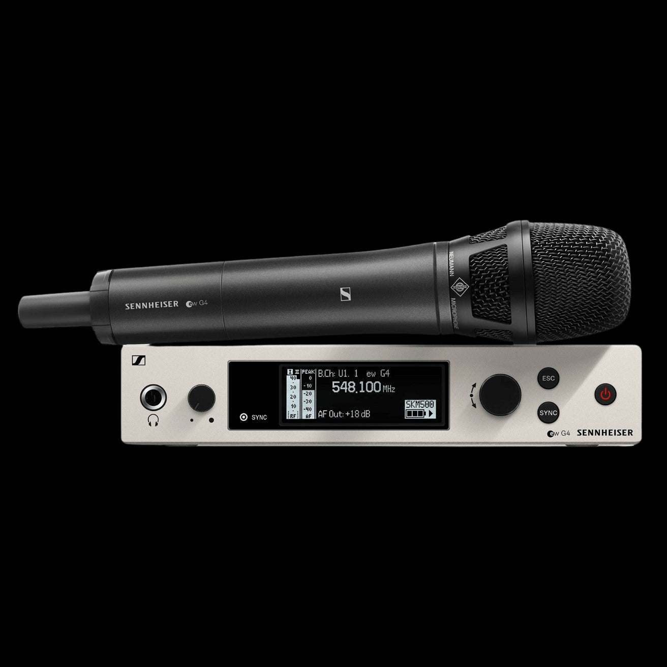 Image of the Sennheiser EW 500 G4-KK205-BW Wireless Vocal Set, operating in the 626-698MHz frequency range