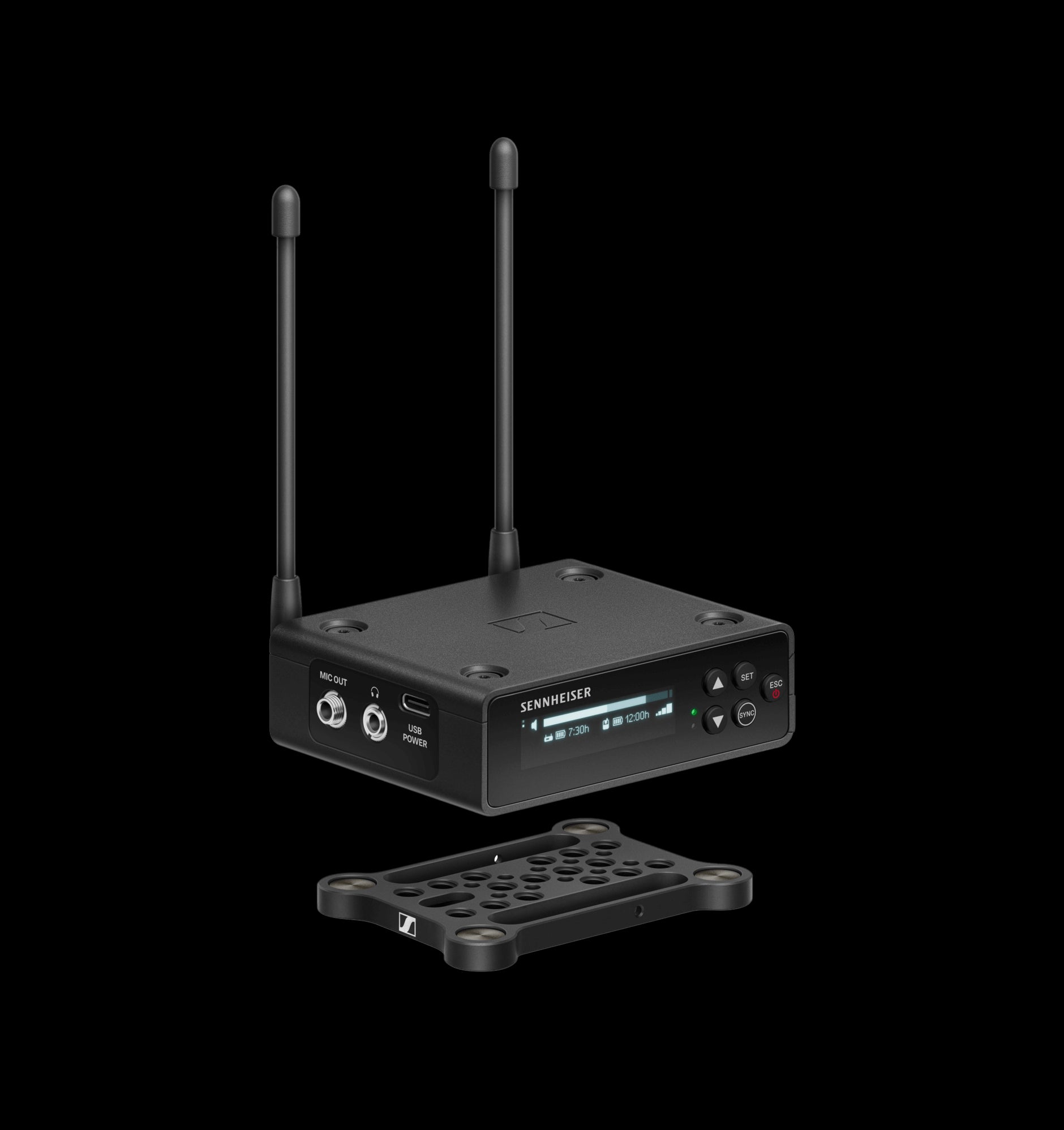 Sennheiser EW-DP 835 SET (S1-7) Wireless Vocal Set product shot, showing the microphone and receiver in a clean, isolated front view.