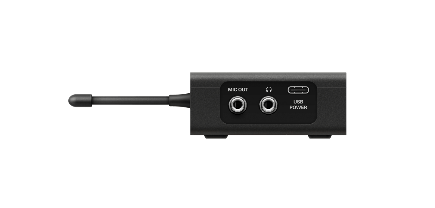 Sennheiser EW-DP EK Digital UHF Camera-Mount Receiver showcasing its sleek design and features.