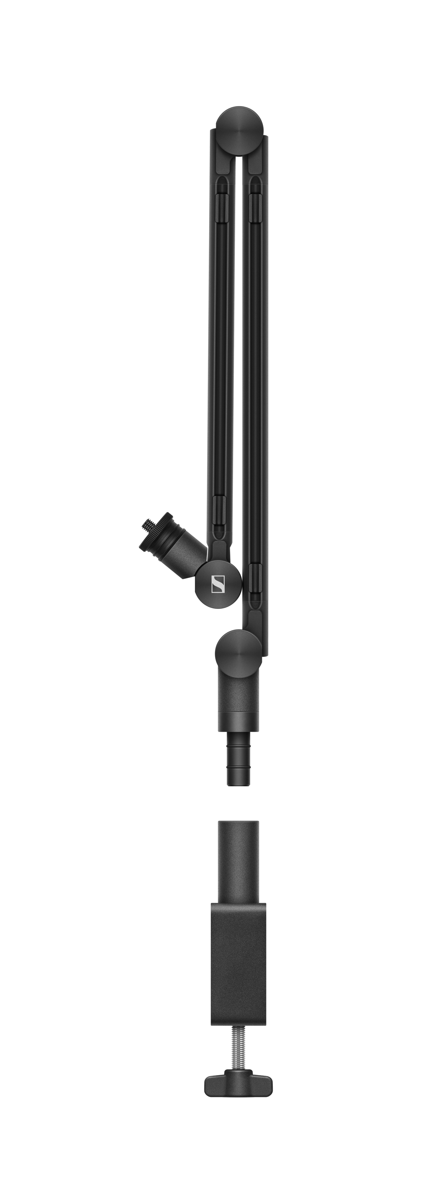 Sennheiser Boom Arm for Profile USB Microphone displayed in a red-themed setup.