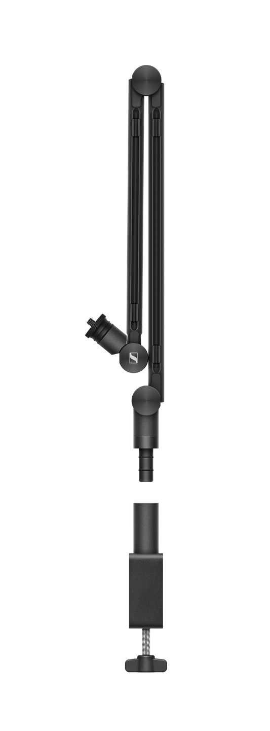 Sennheiser Boom Arm for Profile USB Microphone displayed in a red-themed setup.