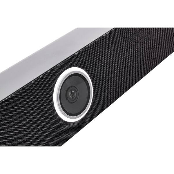 Sennheiser TeamConnect Bar M EU, an all-in-one USB video bar designed for mid-sized meeting rooms, showcasing its sleek design and functionality.