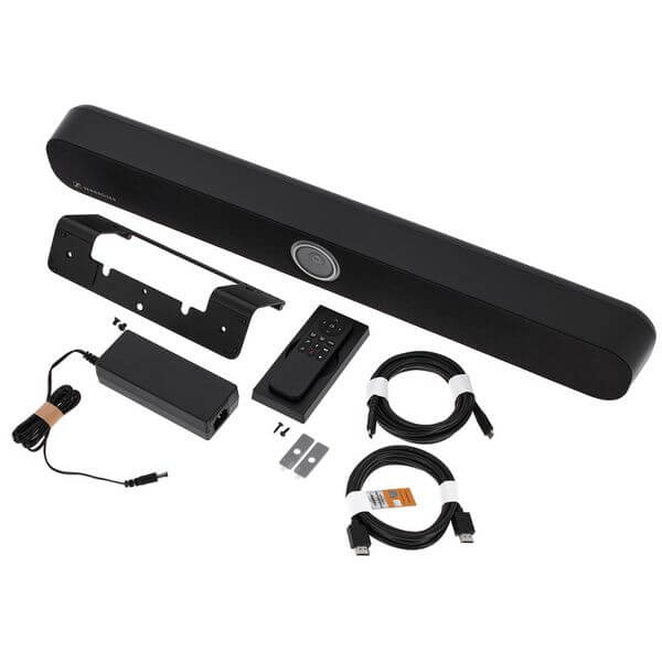 Sennheiser TeamConnect Bar M EU, an all-in-one USB video bar designed for mid-sized meeting rooms.