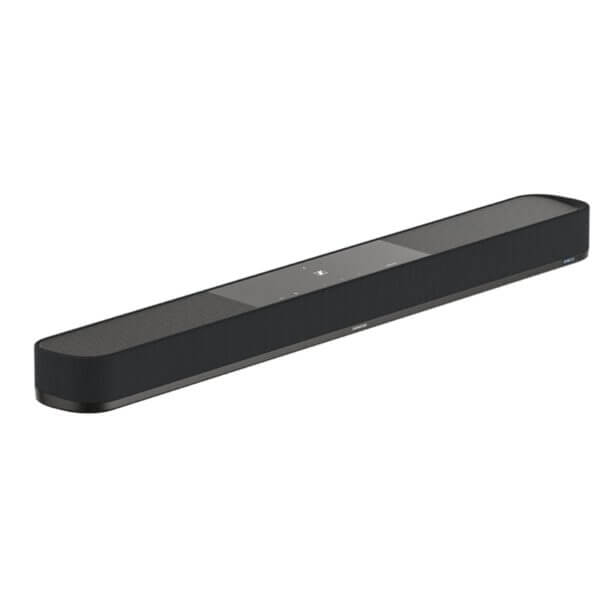 Sennheiser AMBEO Soundbar Subwoofer 02 in black, European model, displayed against a white background.
