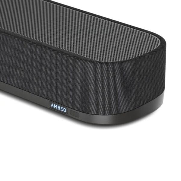 Image of the Sennheiser AMBEO Soundbar Subwoofer 02 in black, European model.
