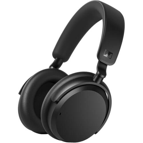 Sennheiser ACCENTUM Wireless Over-Ear Headphones in black, featuring Hybrid ANC and a long-lasting 50-hour battery life.