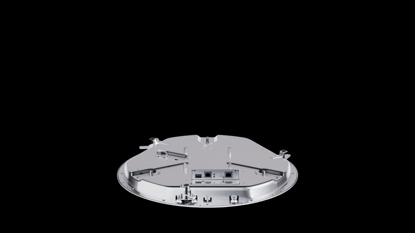 Sennheiser TCC M-H-W TeamConnect Ceiling Medium Mic Housing Kit in white, showing the product's interior components.