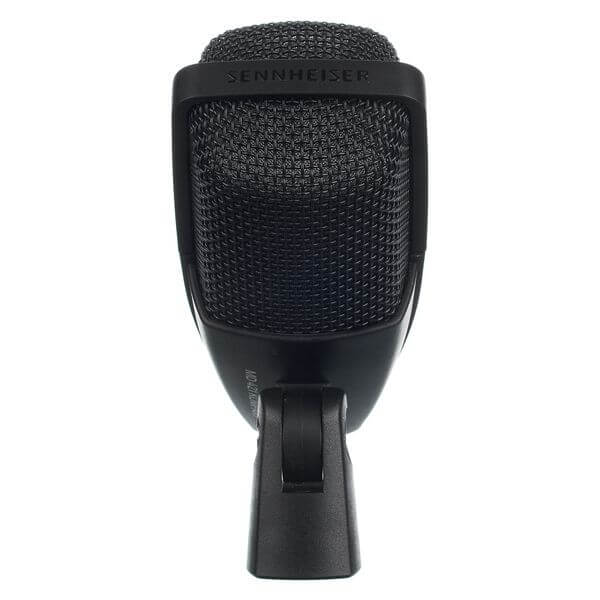 Sennheiser MD 421 dynamic microphone with drum clamp, designed for professional sound quality.