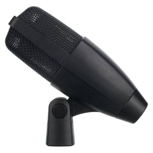 Sennheiser MD 421 Kompakt Dynamic Microphone with Drum Clamp, showcasing its professional sound quality and design.