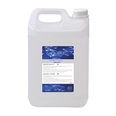 5 liters of SFAT Eurobubble Fluid, used for creating bubbles, displayed in a clear bottle.