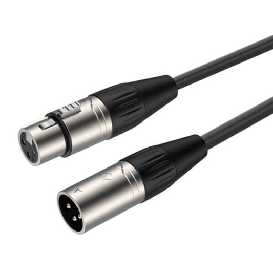 ROXTONE Samurai Series XLR Male to XLR Female Signal Lead, 20 meters long, displayed against a neutral background.