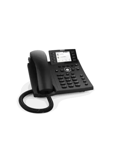 Snom D335 12-line desktop SIP phone featuring a high-resolution color TFT display and USB connectivity.