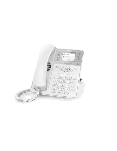 Snom D735W 12-Line SIP Phone in white with a 2.7-inch color display and USB connectivity.