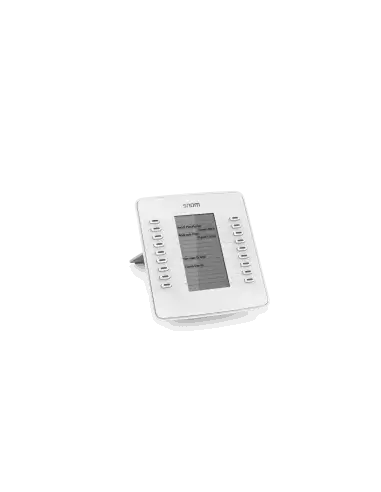 Snom D7 Expansion Module in white color with USB support and color display, designed for DXX series phones excluding D712 and D710.