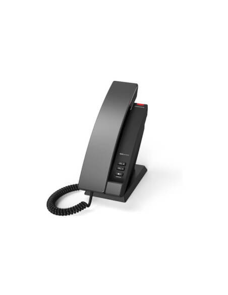 Snom HD100 Corded Hospitality IP Phone with a single line for communication, suitable for hotel and hospitality use.