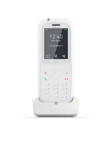 Snom M90 Anti-Bacterial DECT Phone with Charging Base displayed on a neutral background.
