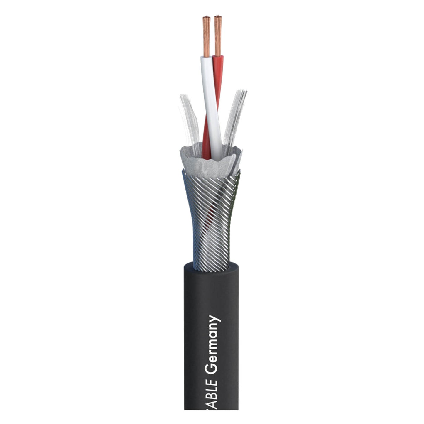 SOMMER CABLE SC-PRIMUS Microphone Cable featuring 2 x 0.50 mm² thickness and PVC insulation in black color.