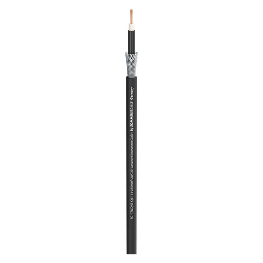 SOMMER CABLE Tricone XXL Instrument Cable in black, featuring a 1 x 0.50 mm² wire gauge and long life compound, measuring 5.90 mm in diameter.
