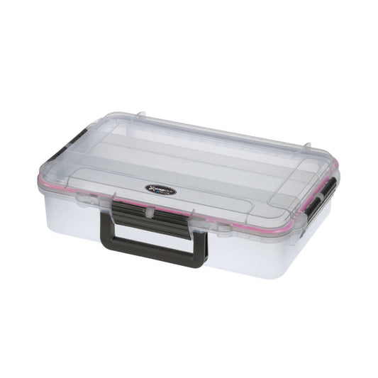 SP PRO 004C Transparent Carry Case with 3 Compartments, showcasing its waterproof design and utility features.