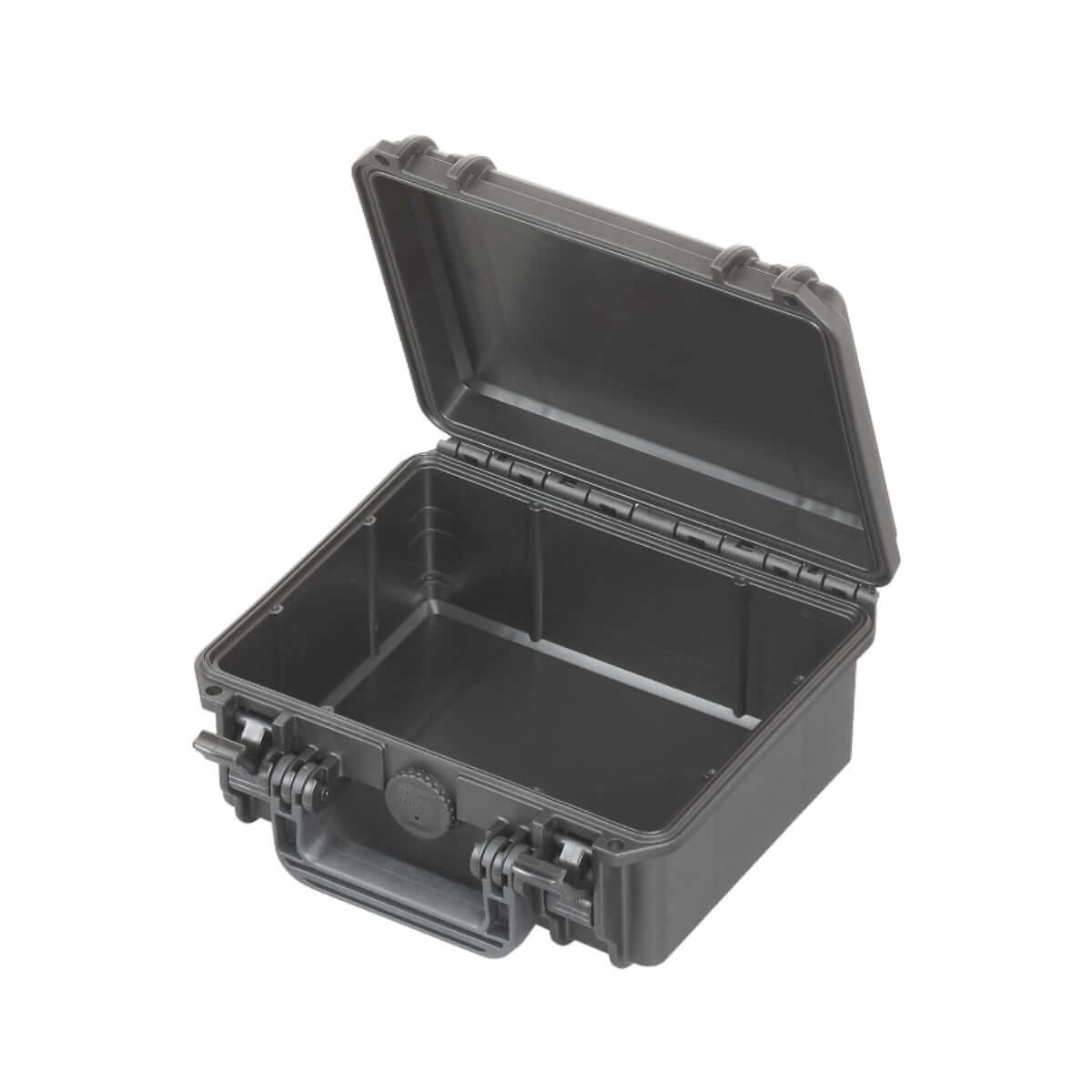 Black carry case with convoluted foam, dimensions L235xW180xH106mm, suitable for various storage needs.