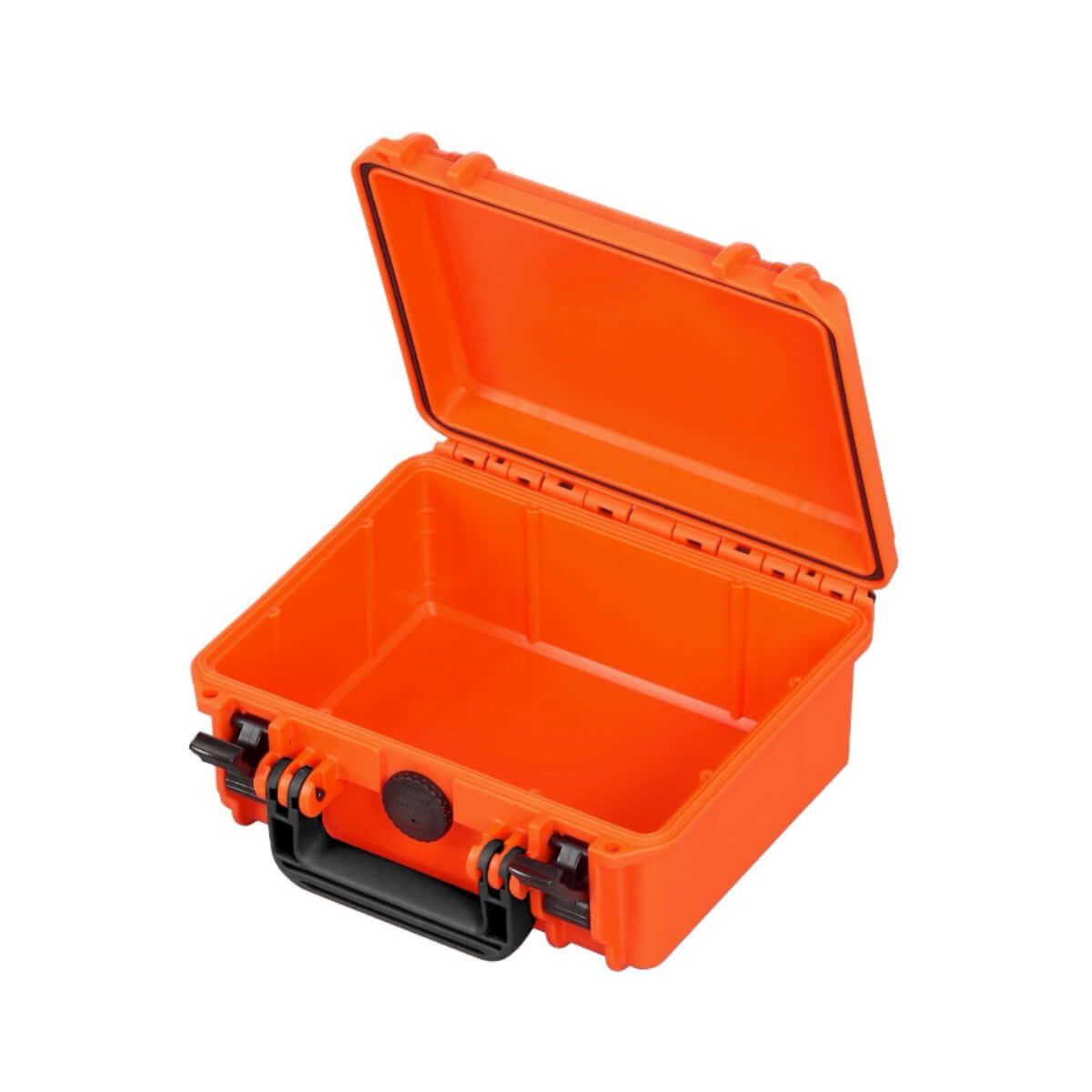 SP PRO 235H105 Orange Carry Case with convoluted foam in the lid, designed for IP67 certified protection, shown empty.