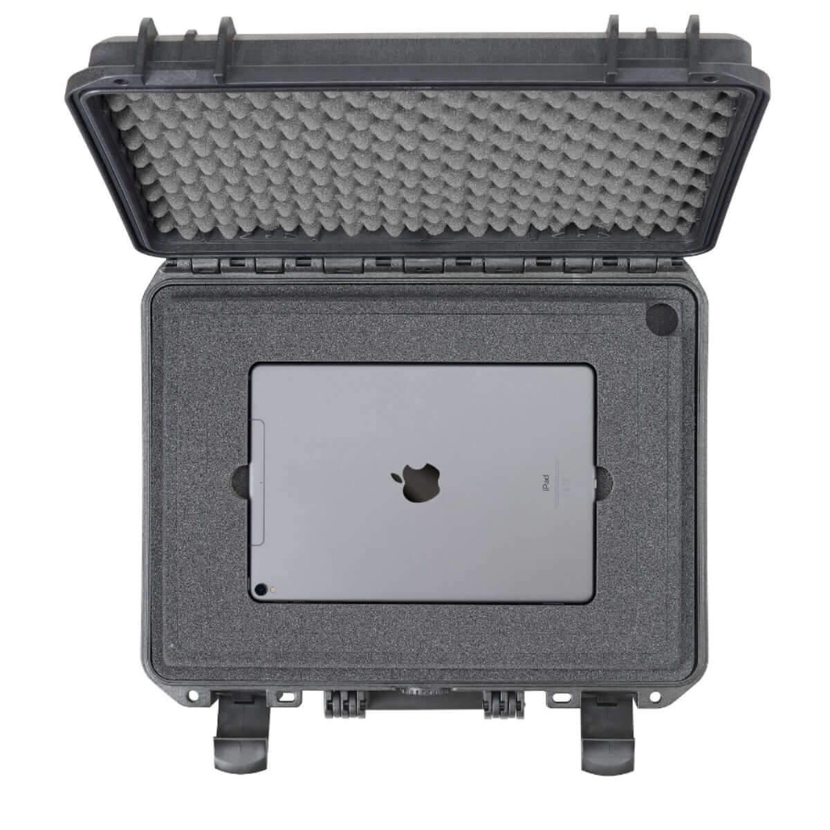 SP PRO 380H115 watertight black laptop carry case with cubed foam inserts for laptops and tablets.