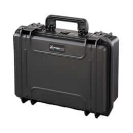 SP PRO 430CAM Black Carry Case with Padded Dividers, IP67 Certified, dimensions L426xW290xH159mm.