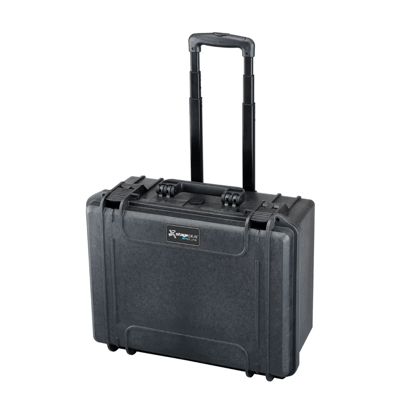 SP PRO 465H220ZPUTR Black Trolley Case featuring a plastic tool inlay and steel box insert, dimensions L465xW335xH220mm.