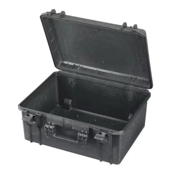 SP PRO 465H220ZPUTR Black Trolley Case featuring a plastic tool inlay and steel box insert, dimensions L465xW335xH220mm.