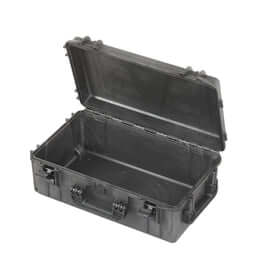 SP PRO 520 Black Carry Case, watertight and empty, featuring convoluted foam in the lid, dimensions 520x290x200mm.