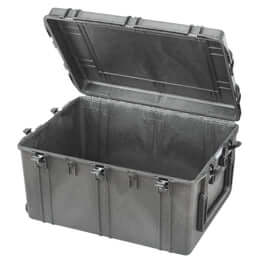 SP PRO 820 Black TR Case, a watertight and impact-resistant storage solution, featuring convoluted foam, with dimensions L820xW600xH450mm.