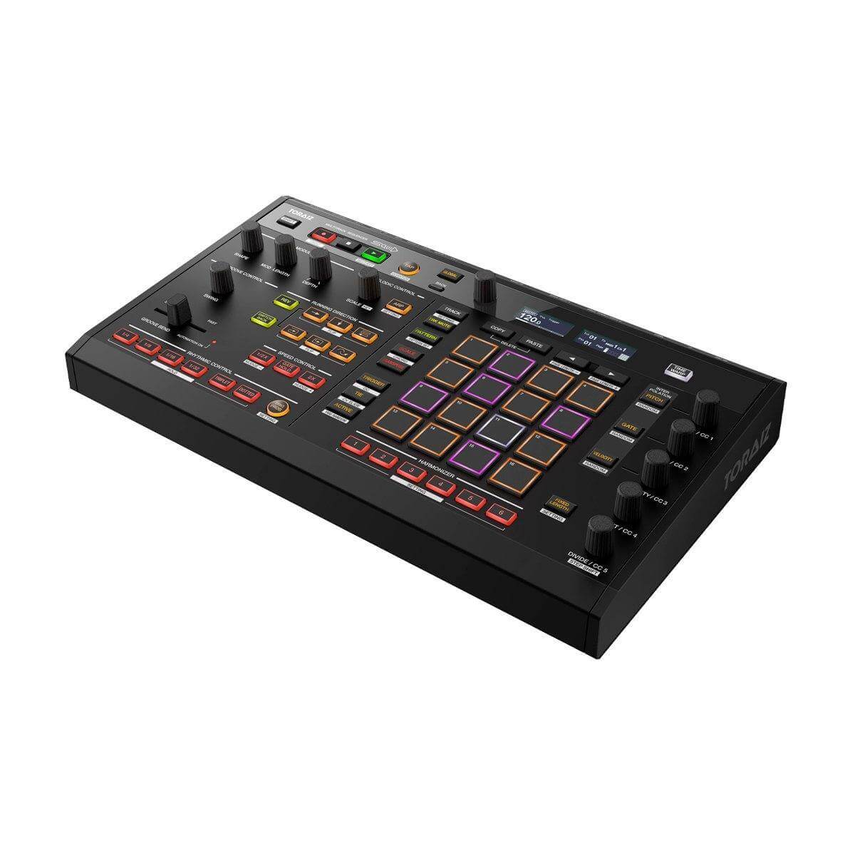 Pioneer SQUID Dynamic Multitrack Hardware Sequencer designed for live performances, showcasing its sleek design and functionality.
