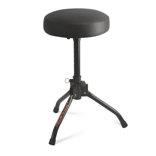 Athletic Black Drum Stool with adjustable height from 560 to 760mm, suitable for various seating needs.