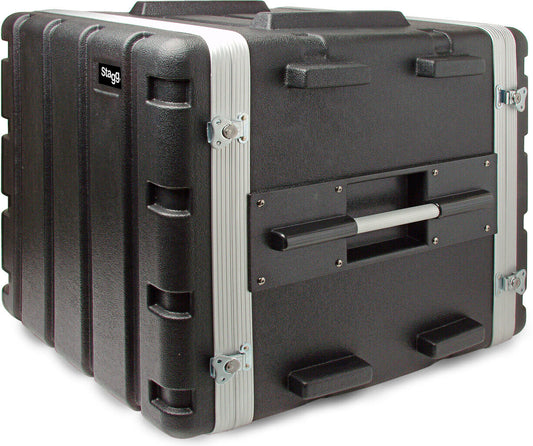 Stagg ABS 10U flightcase designed for 19-inch audio equipment, showcasing its durable ABS construction.