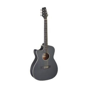 Stagg C430 M BK Pack - 3/4 Size Linden Classical Guitar in black color, accompanied by a bag and tuner.