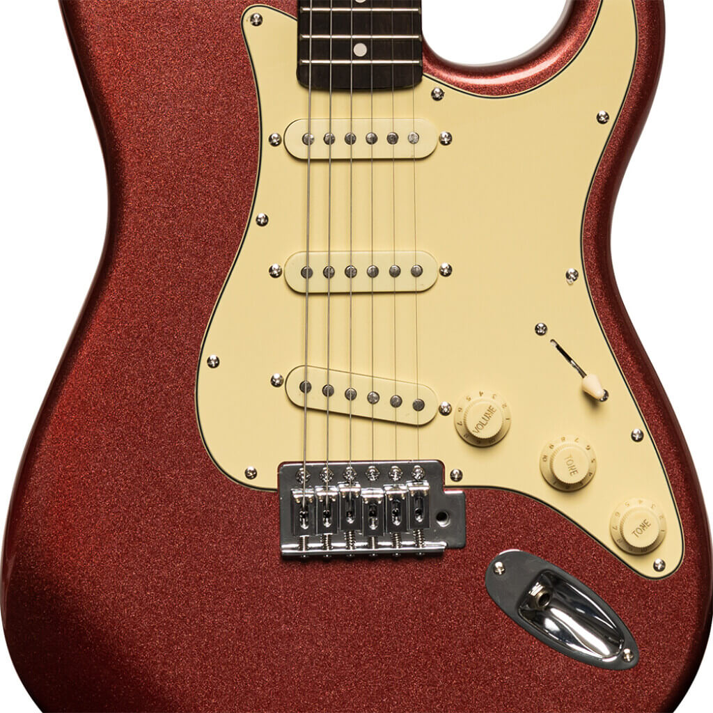 Stagg SES30 CAR Standard S Style Electric Guitar in Candy Apple Red color