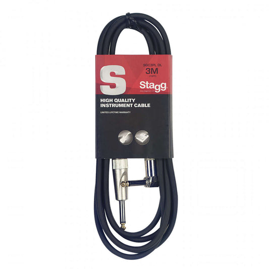Stagg SGC6 6m 1/4 inch to 1/4 inch deluxe instrument cable displayed on a white background.