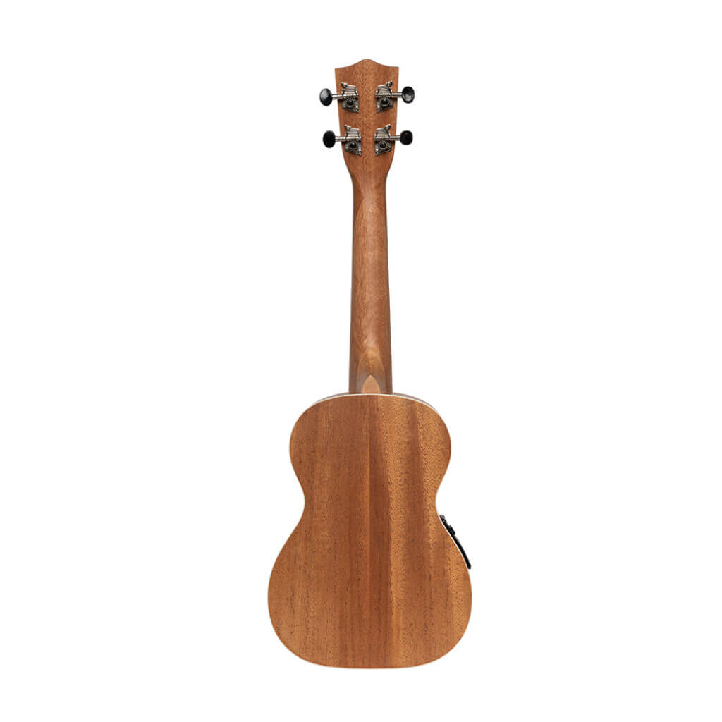 Stagg UC 30 Concert Mahogany Ukulele displayed with its gig bag.