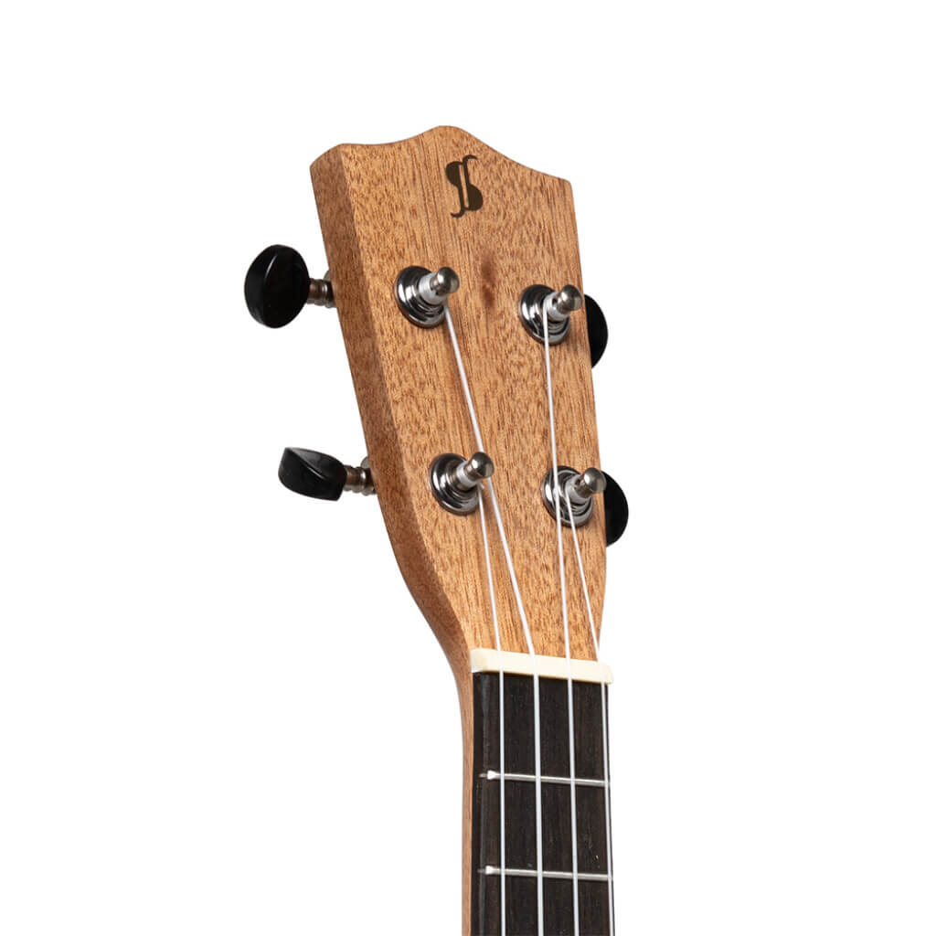 Stagg UC 30 Concert Mahogany Ukulele displayed with a gig bag.