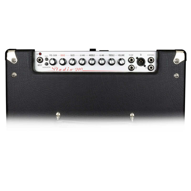 ASHDOWN STUDIO 210 300W 2X10" Lightweight Neo Bass Combo Amplifier showcasing its sleek design and features.