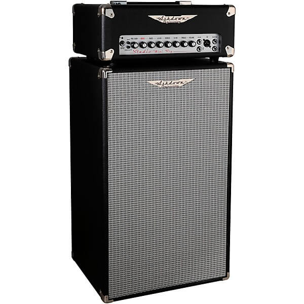 Ashdown Studio Mini Rig 250W 2x10" Lightweight Bass Combo Amplifier displayed in a studio setting.