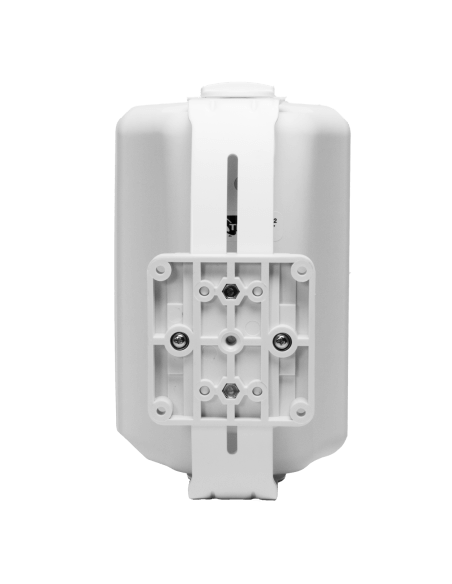 TruAudio 6.5 inch 2-way outdoor speaker with swivot bracket in white color.