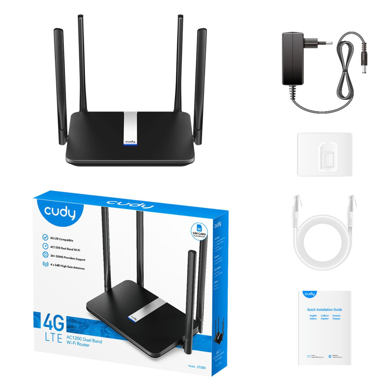 Cudy 4G LTE Dual SIM WiFi 5 Router - 1200Mbps