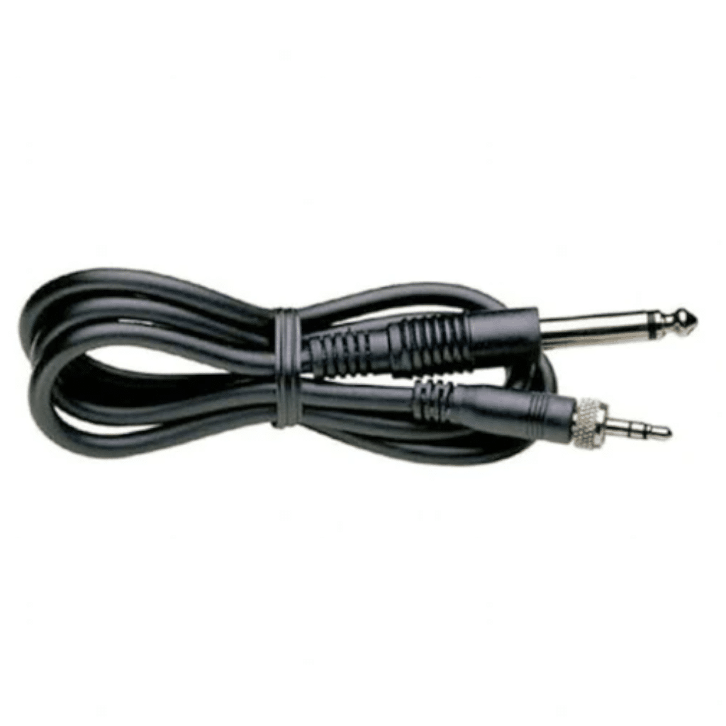 Top view of the rolled up Sennheiser CI 1-N Connecting Cable for Guitars & Basses to SK 100/300/500.