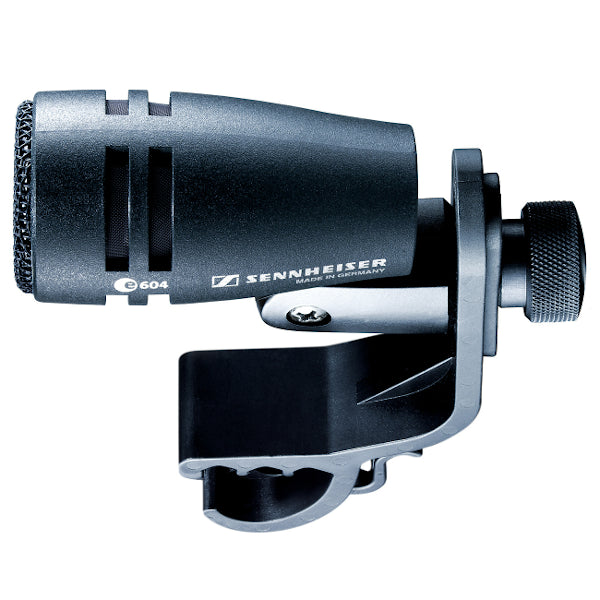 Side view of the Sennheiser E 604 Dynamic Cardioid/Instrument Microphone with Pivot Mount.
