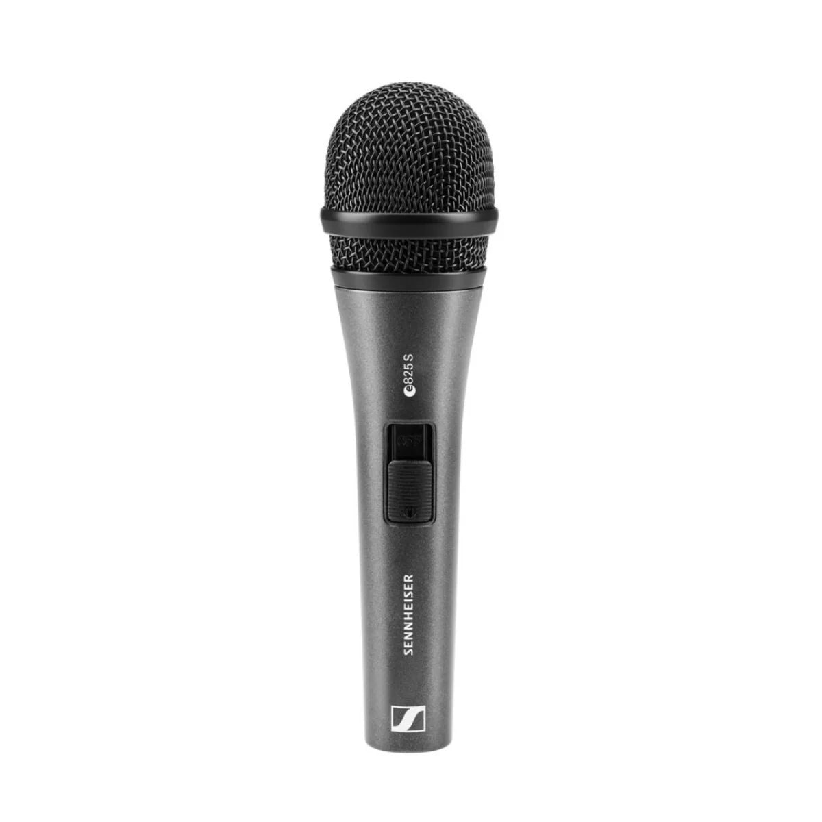 Front view of the Sennheiser E825-S Dynamic Cardioid Microphone with On/Off Switch, XLR-3M.